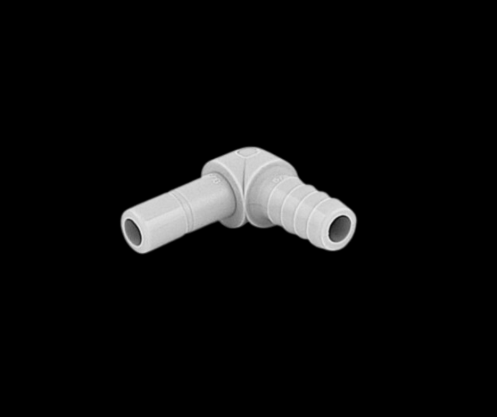 Tube to Hose Elbow 1/4 Stem ODx1/4 Hose ID