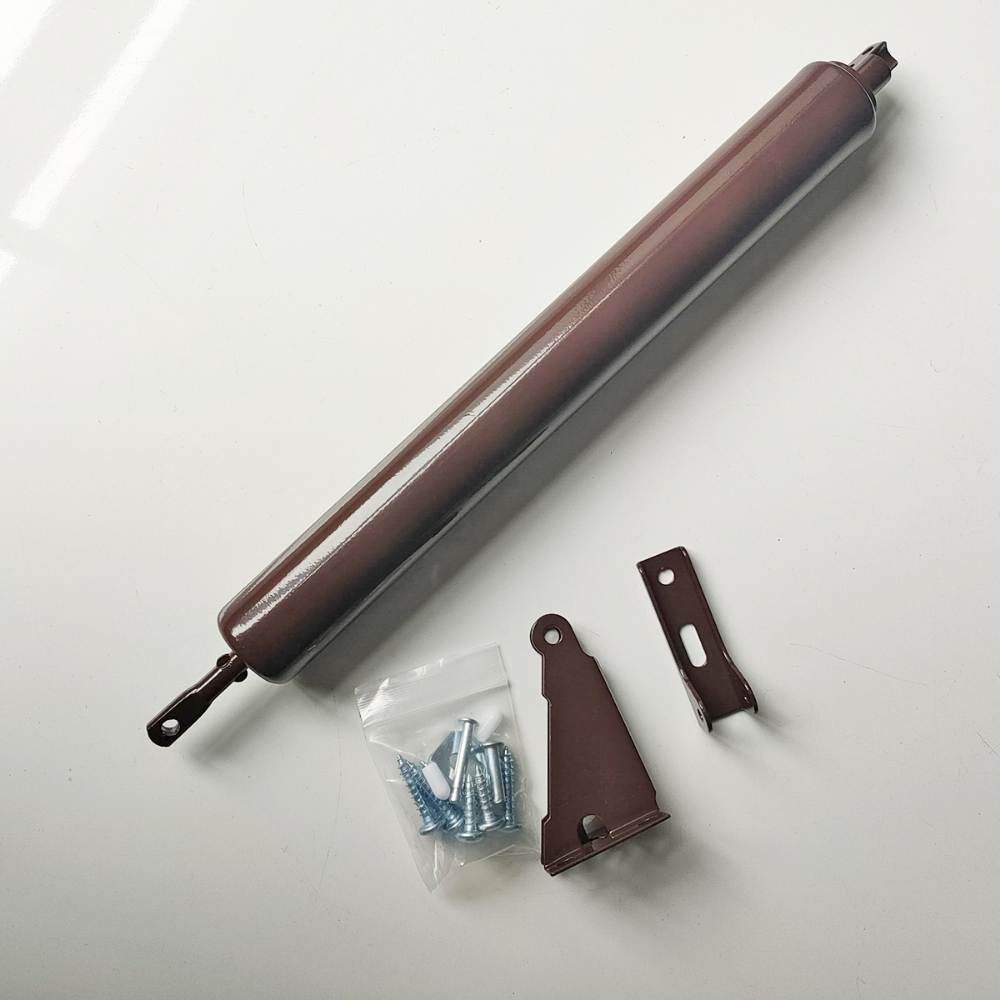 Pneumatic Aluminum Door Closer 10.5in x 1.25in Brown