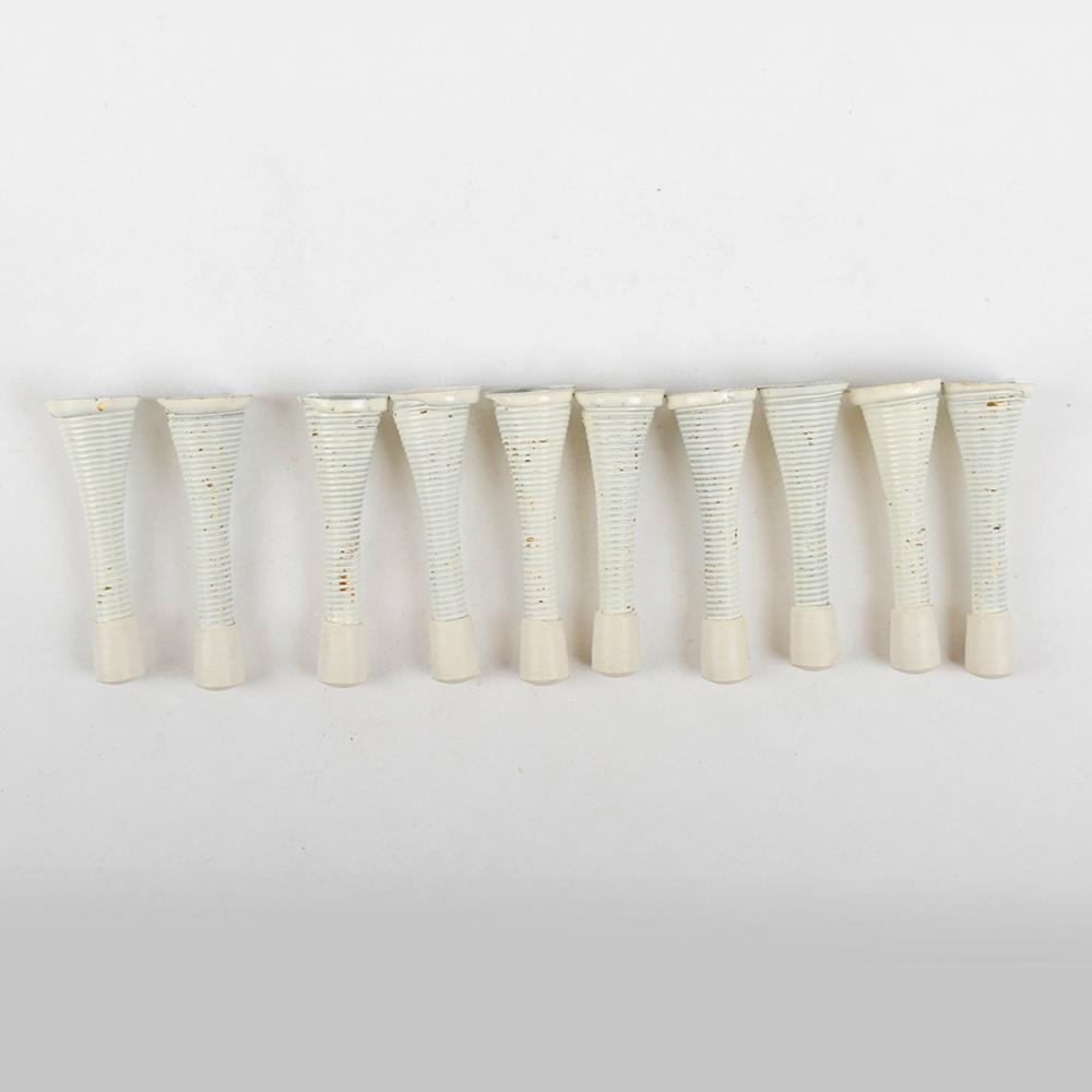 10PC Spring Door Stops 3in White