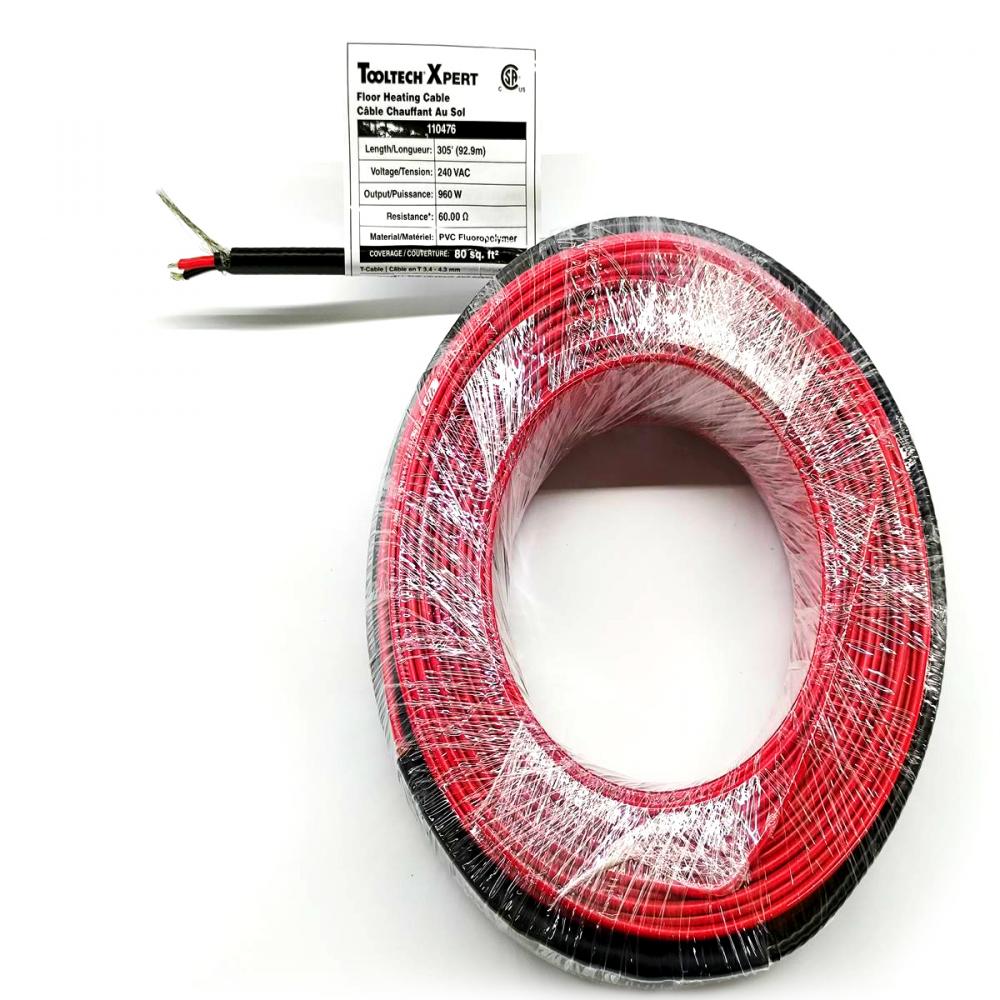 Floor Heating Cable 240V 305ft (92.9m) 960W