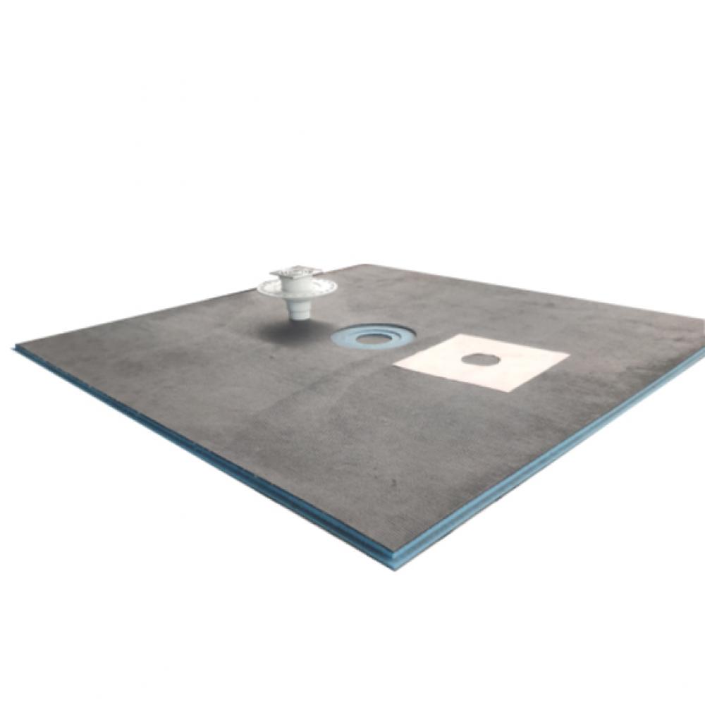 XPS Foam Round Center Drain Shower Tray Kit 3/4in 5ft x 5ft Tile-In Grid)