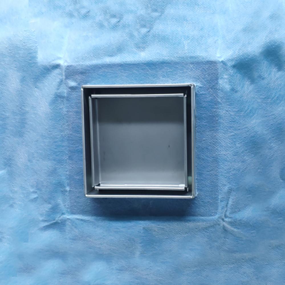 Square Stainless Steel Tile-In Shower Drain w/PE Flange 4 x 4in