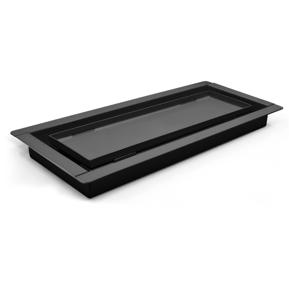 Floor Register Steel 4 x 10in Black Flush Mount