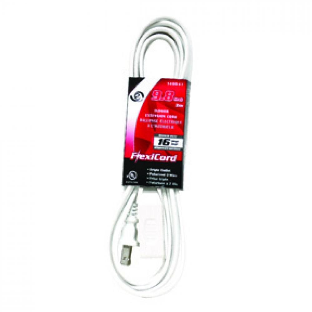 Extension Cord Indoor SPT-2 16/2 3-Tap White 3m/10ft