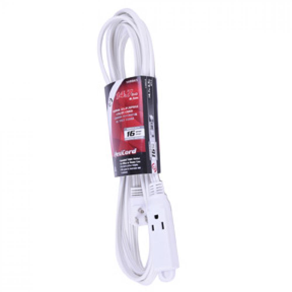 Extension Cord Indoor All Purpose SPT-3 16/3 3-Tap White 15ft/4.57m