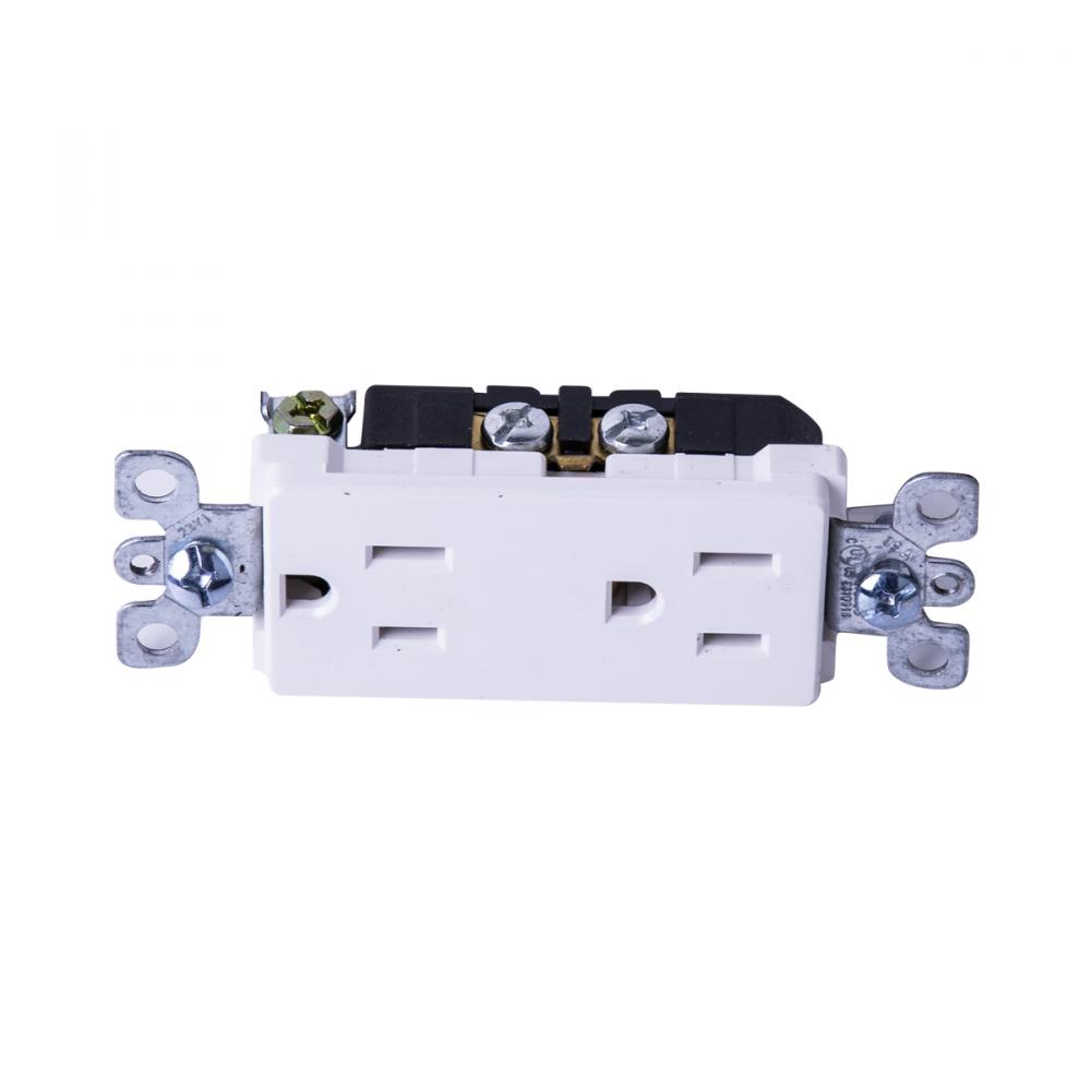 Decora 15-Amp Duplex Receptacle White