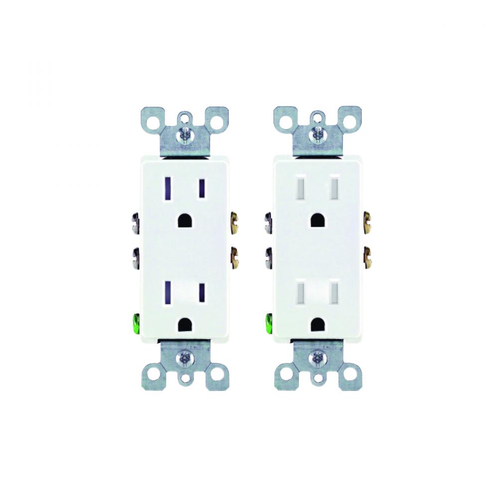 Decora 15-Amp Duplex Receptacle Ivory