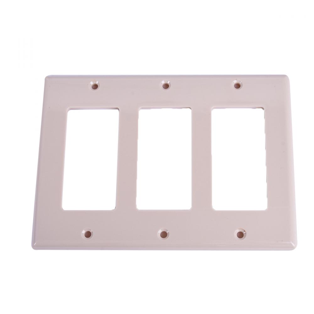 Decora 3-Gang Wall Plate Ivory