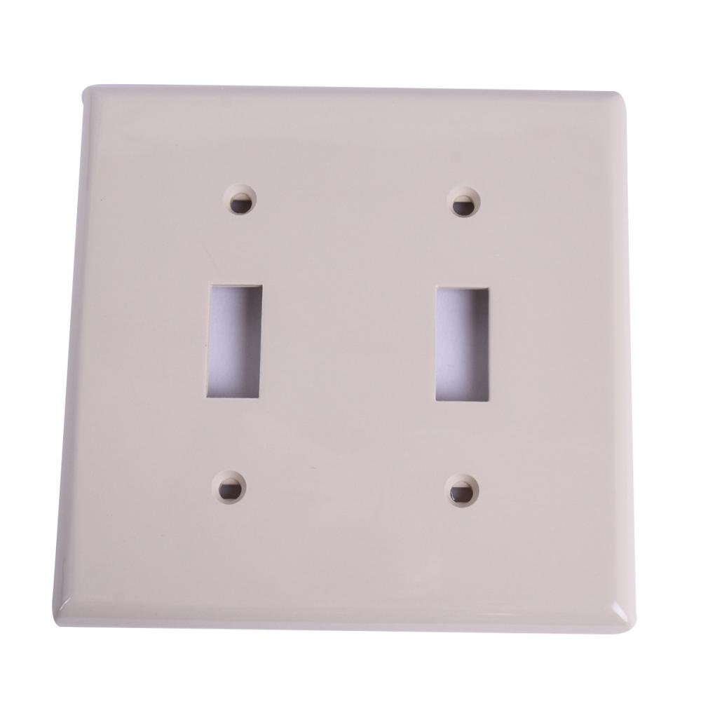 2 Gang Toggle switch plate Ivory