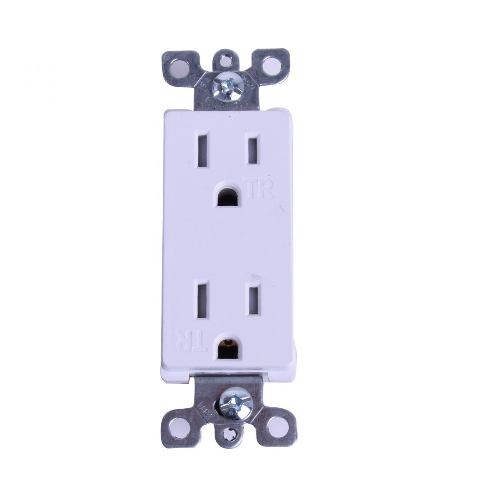 Decora 15-Amp T/P Duplex Receptacle White