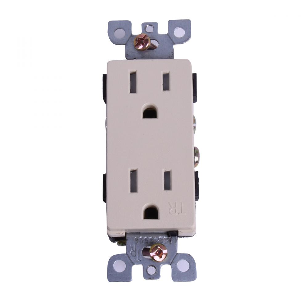 Decora 15-Amp T/P Duplex Receptacle Ivory