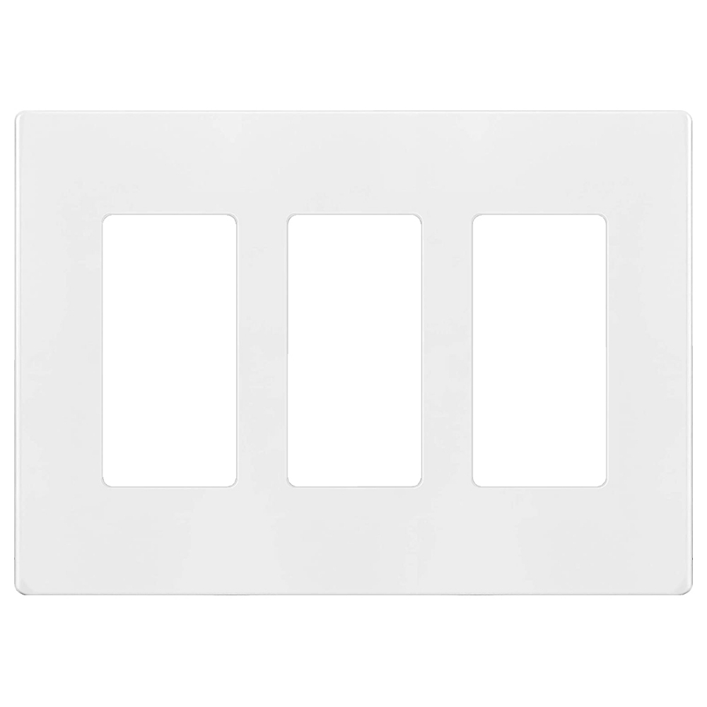 Decora 3-Gang Screwless Wall Plate White