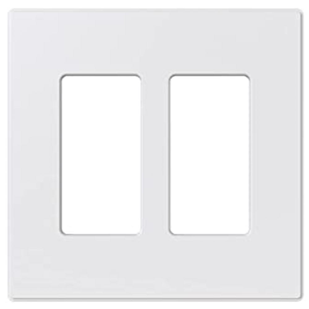 Decora 2-Gang Screwless Wall Plate Mid Size White