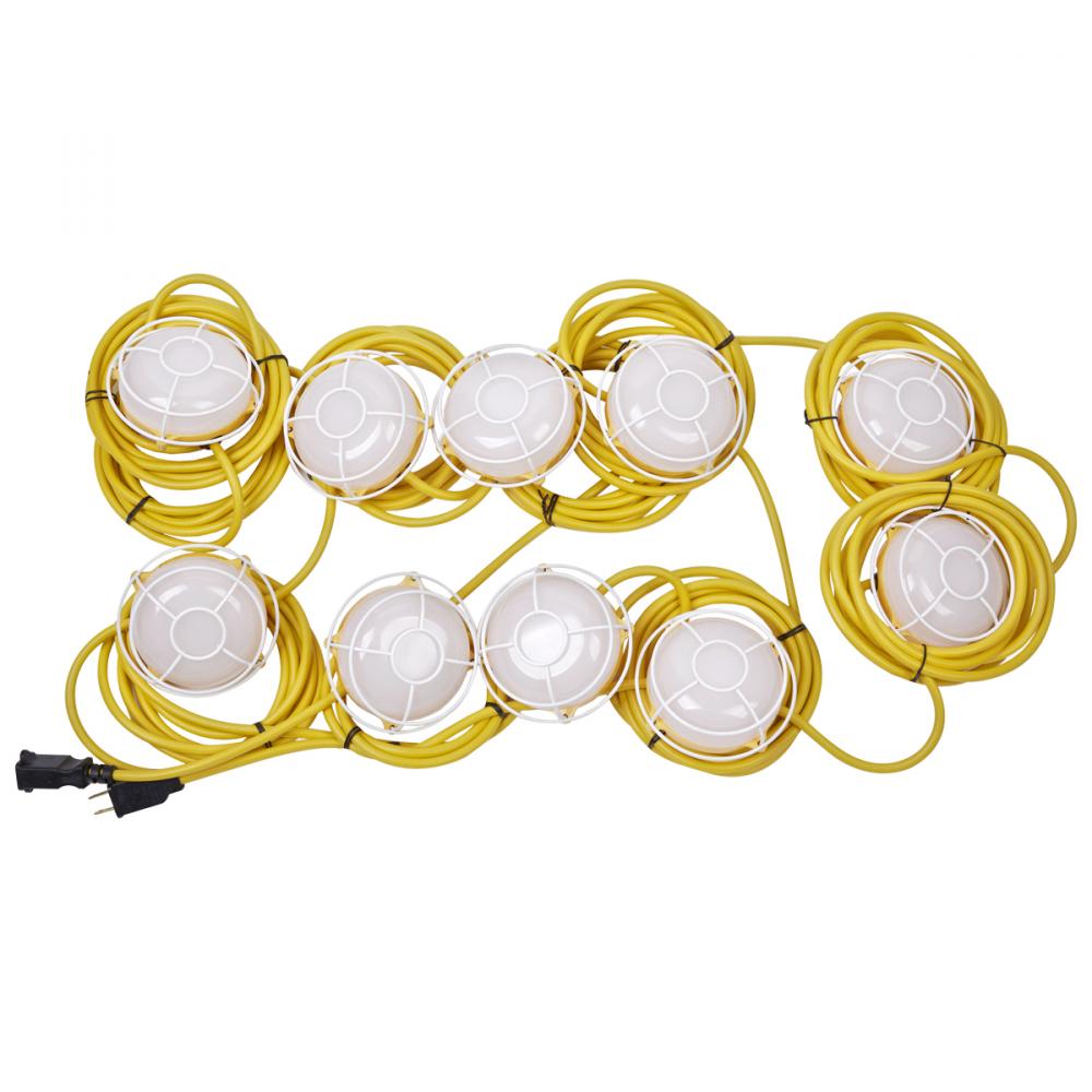 Industrial LED Worklight String Lights 5-Head 40W 49.5&#39; 16/3