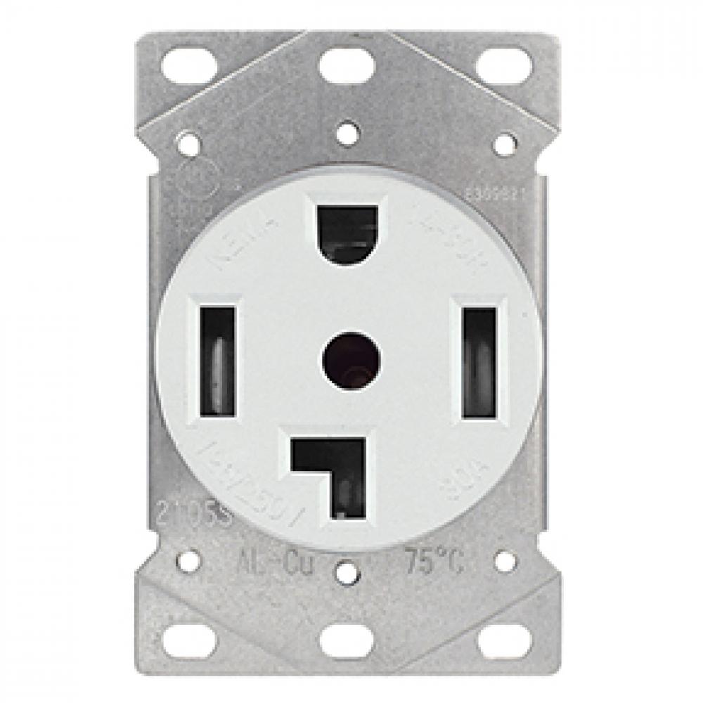 Dryer Receptacle 3 Pole 4 Wire White