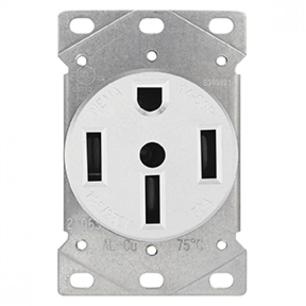 Range Receptacle 3 Pole 4 Wire White