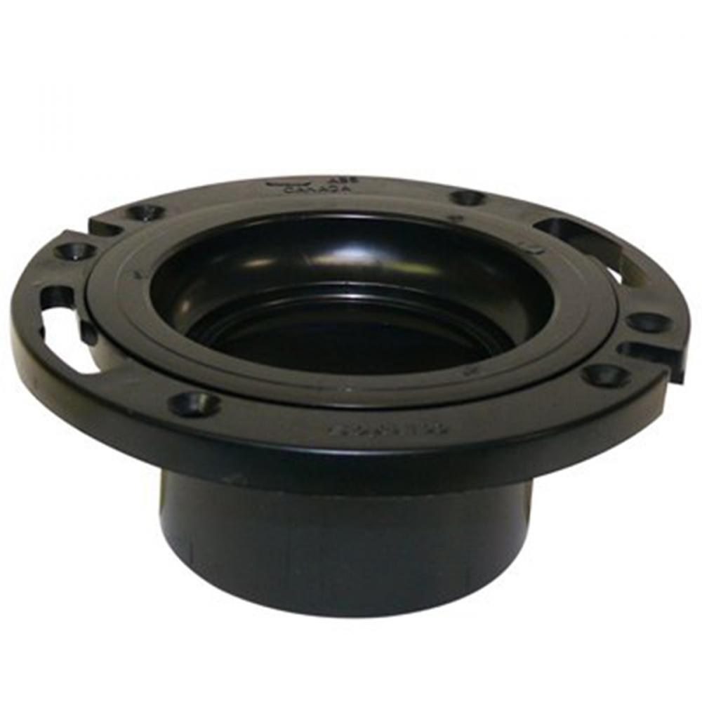 Abs Floor Flange Adj. 4in x 3in Black