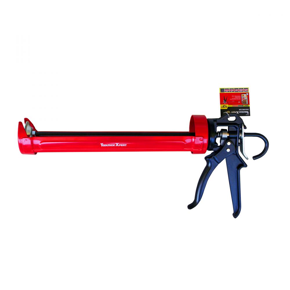 Pro Rotating High Density Cradle-Style Caulking Gun with Auto Flow Stop 13&#34; Red
