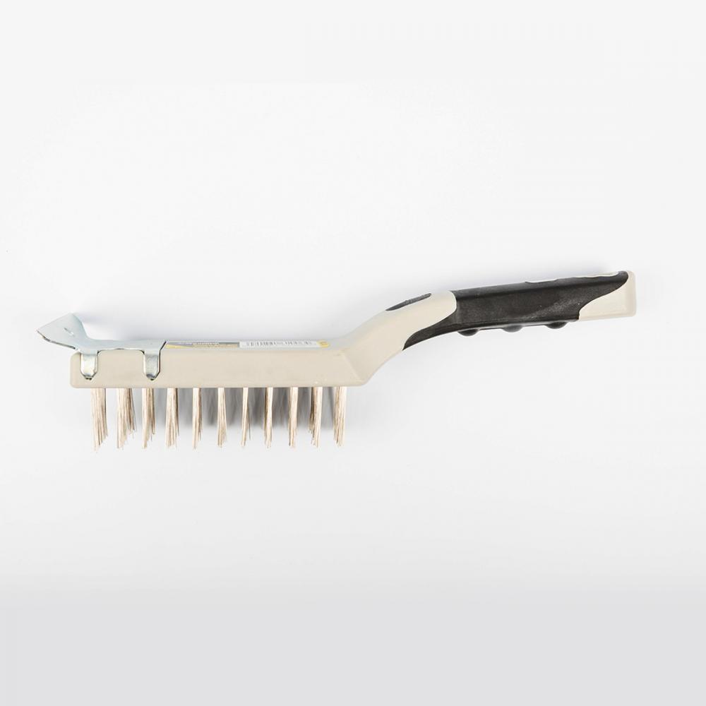 BBQ Cleaning Brush SS Wire with Scraper Wood Handle