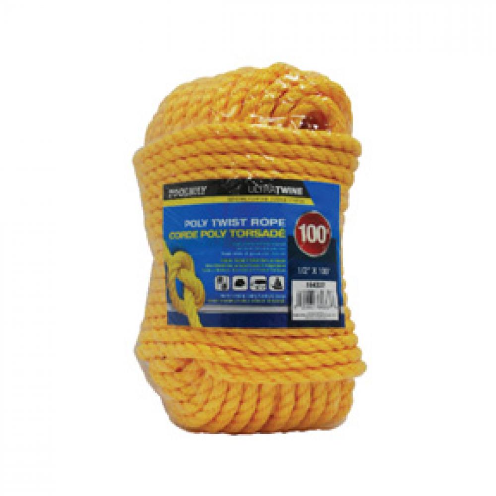 Poly Twist Rope Yellow ½in x 100ft