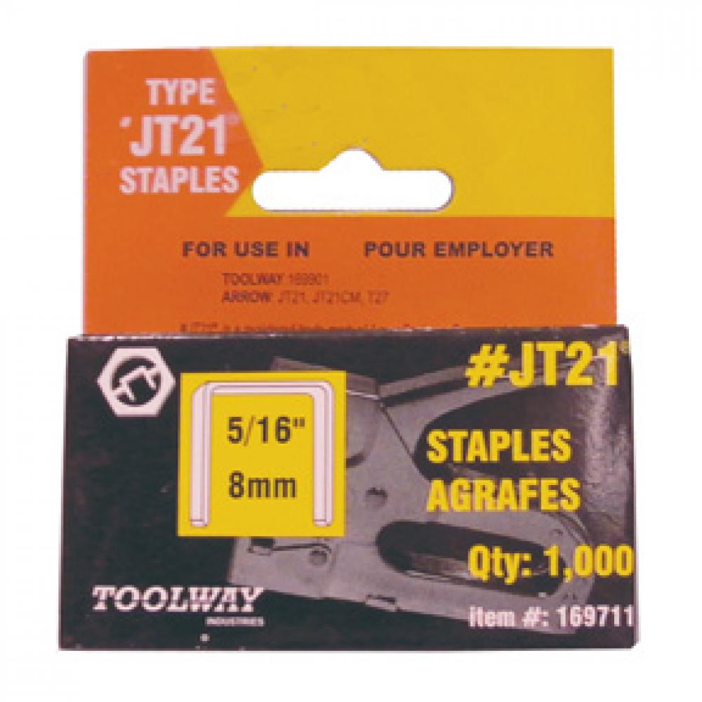 Staples JT21 5/16in x 7/16in Crown 18ga 5000/Box