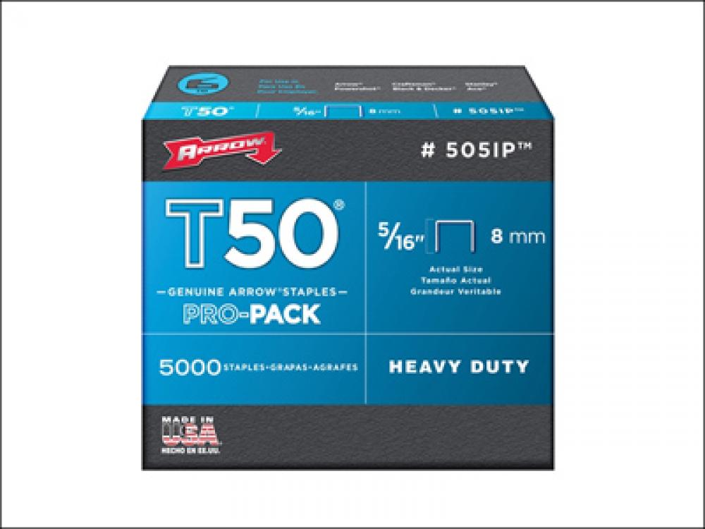 Staples T50 5/16in x 3/8in Crown 20ga 5000/Pk