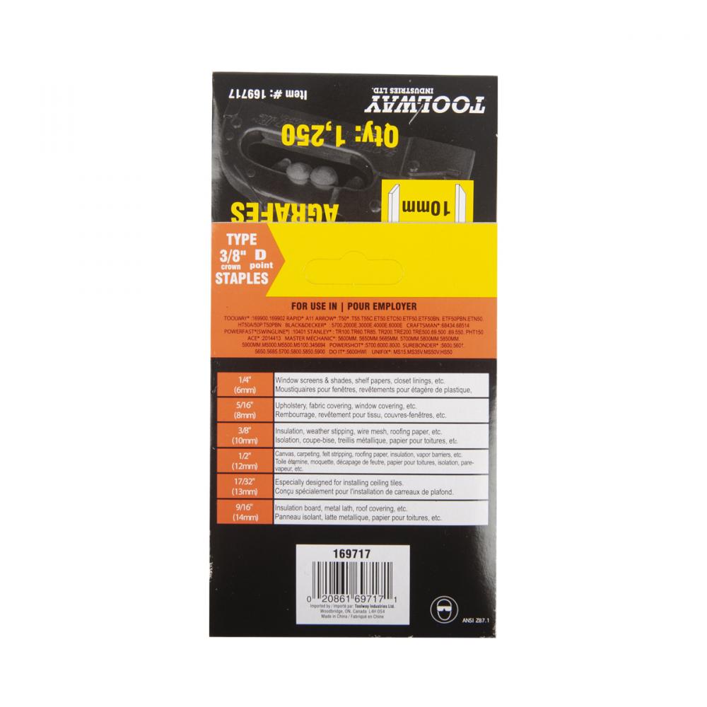 Staples T50 3/8in x 3/8in Crown Diversion Point 5000/Pk