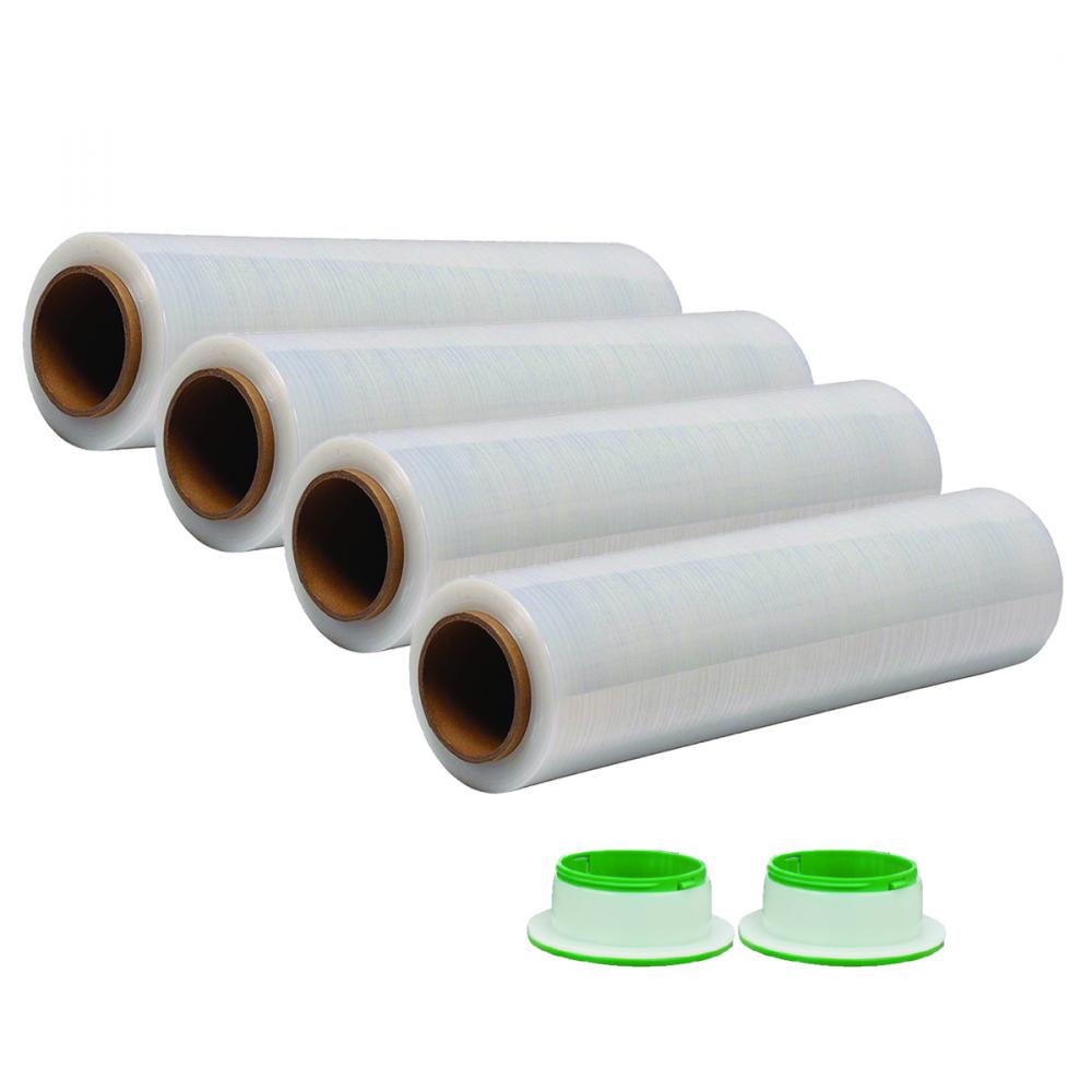 Stretch Wrap Clear (Hand) 14inx1500&#39; Bonus 1 pair handle