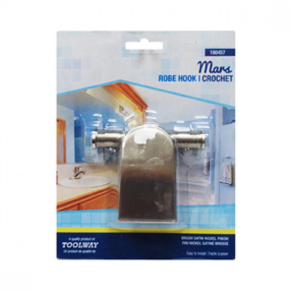 Mars Robe Hook Brushed Nickel