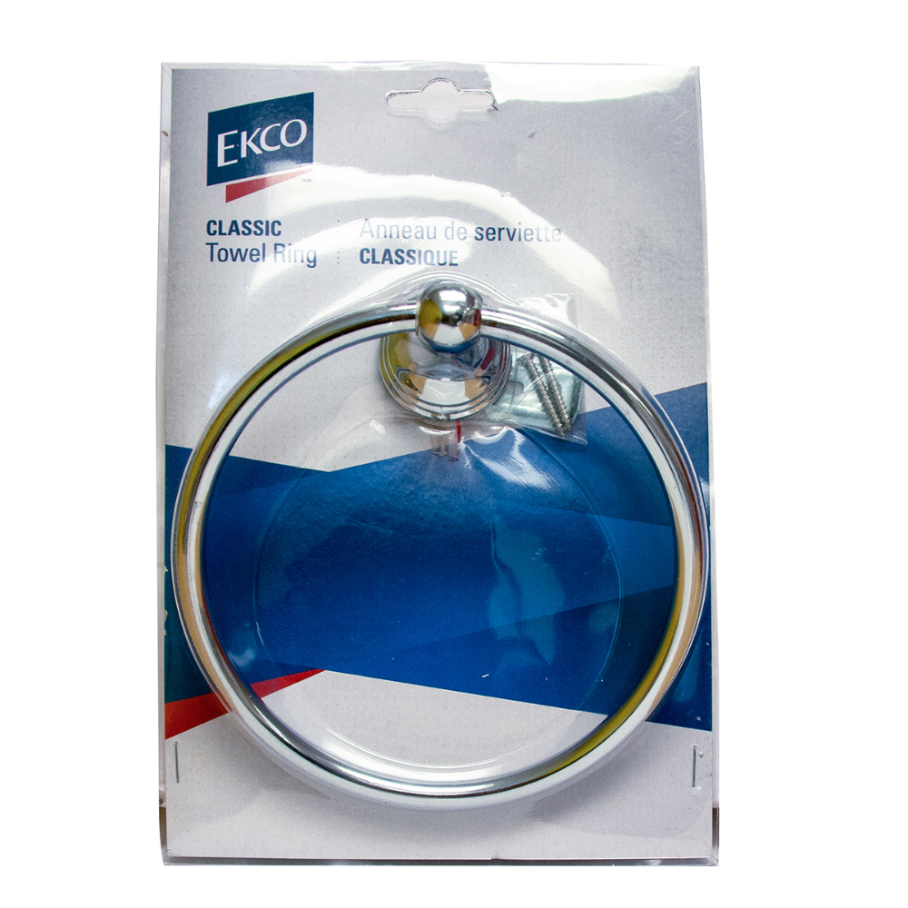 Ekco Towel Ring Chrome  6.2in