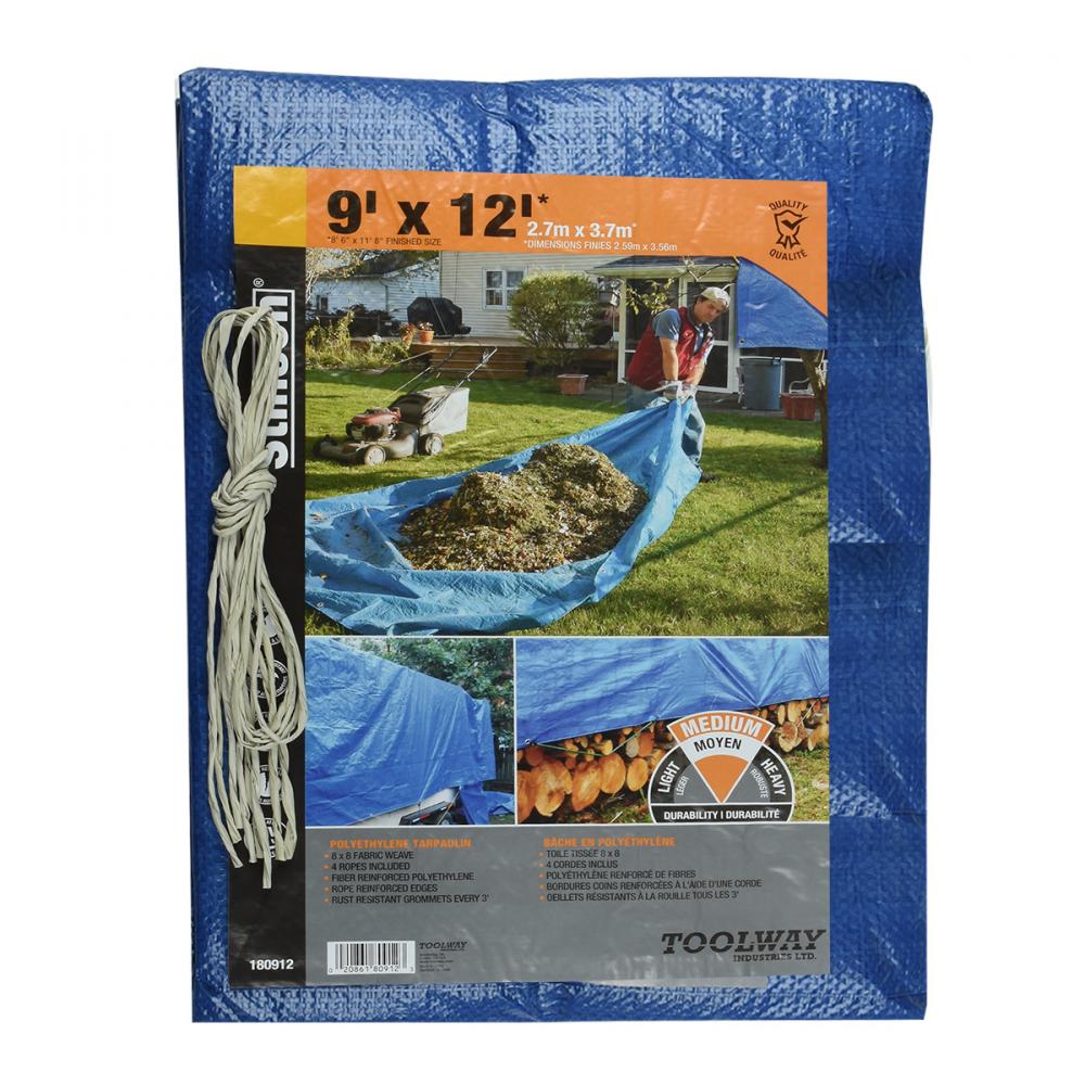 Tarpaulin 9ft x 12ft Blue