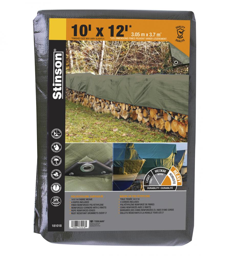 Tarpaulin 10ft x 12ft Heavy Duty Green