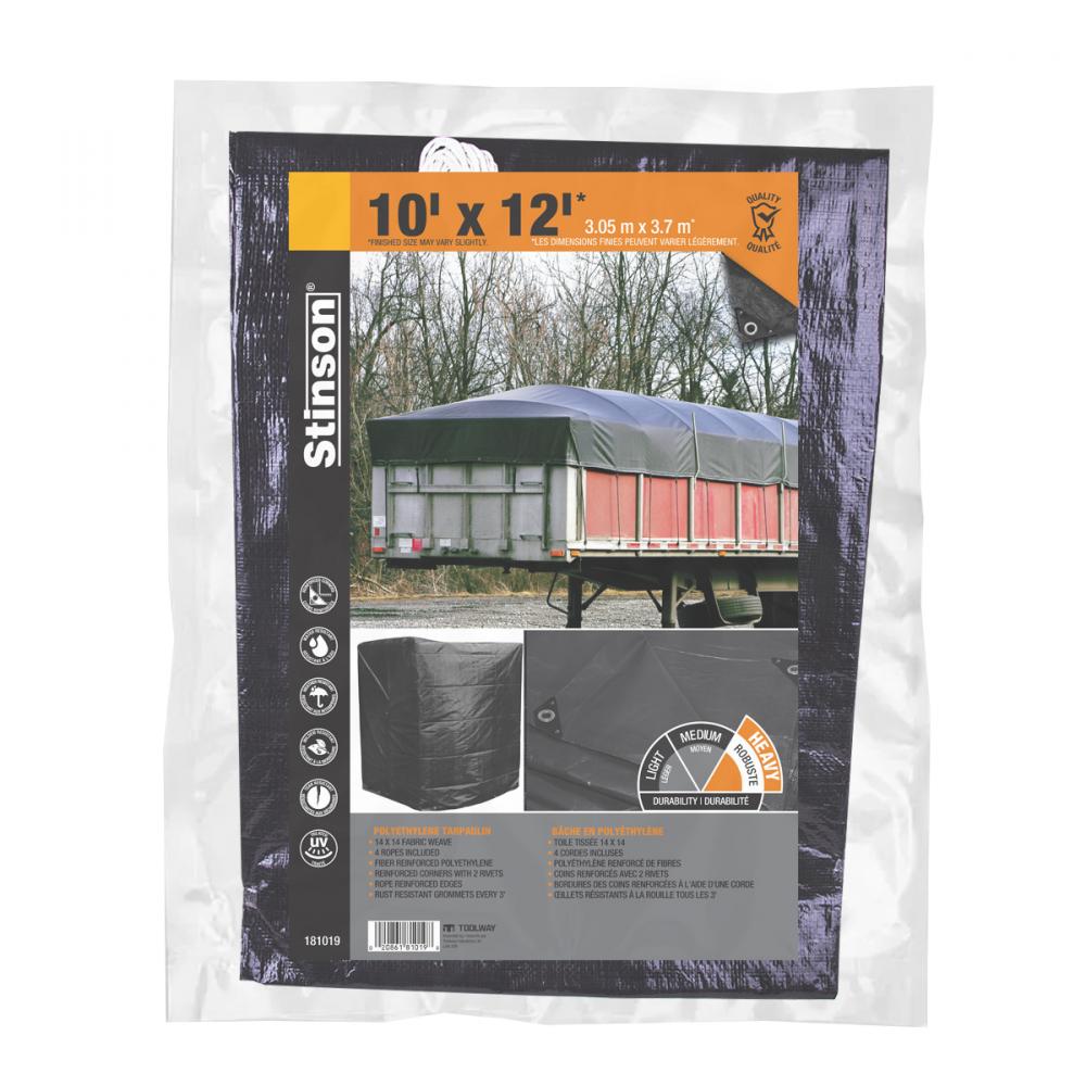 Tarpaulin 10ft x 12ft Heavy Duty Black