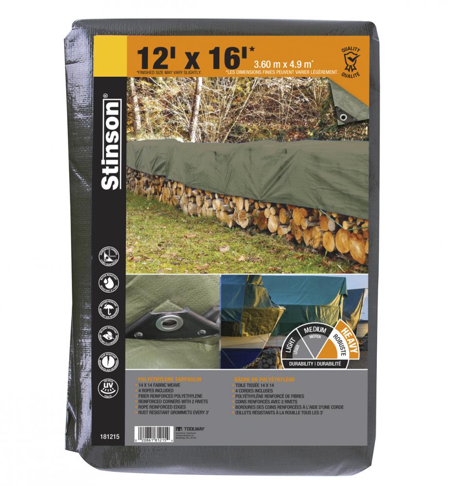 Tarpaulin 12ft x 16ft Heavy Duty Green