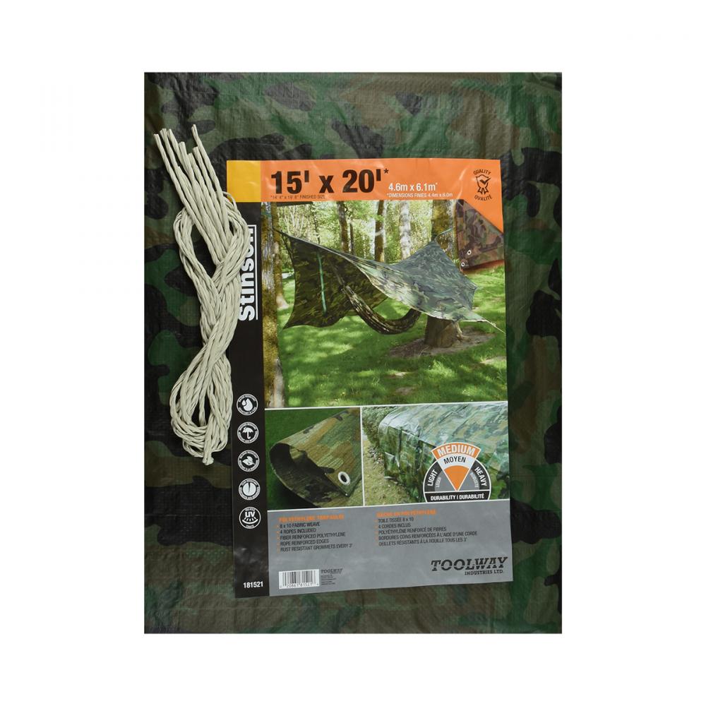 Tarpaulin 15ft x 20ft Camouflage