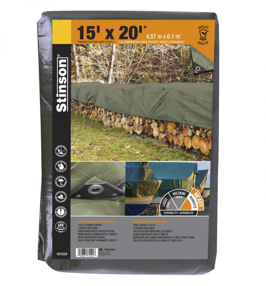 Tarpaulin 15ft x 20ft Heavy Duty Green