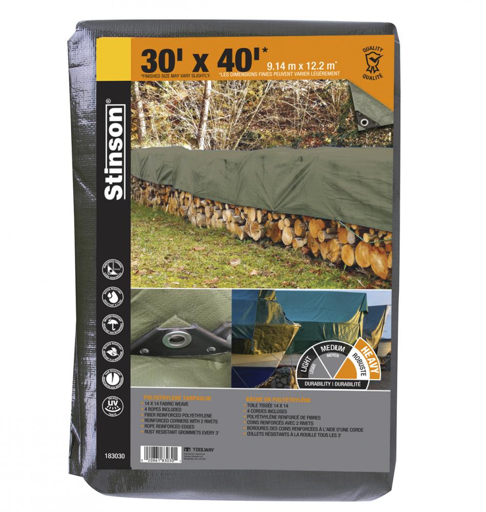 Tarpaulin 30ft x 40ft Heavy Duty Green