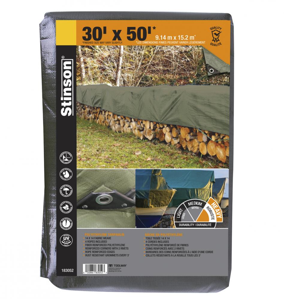 Tarpaulin 30ft x 50ft Heavy Duty Green