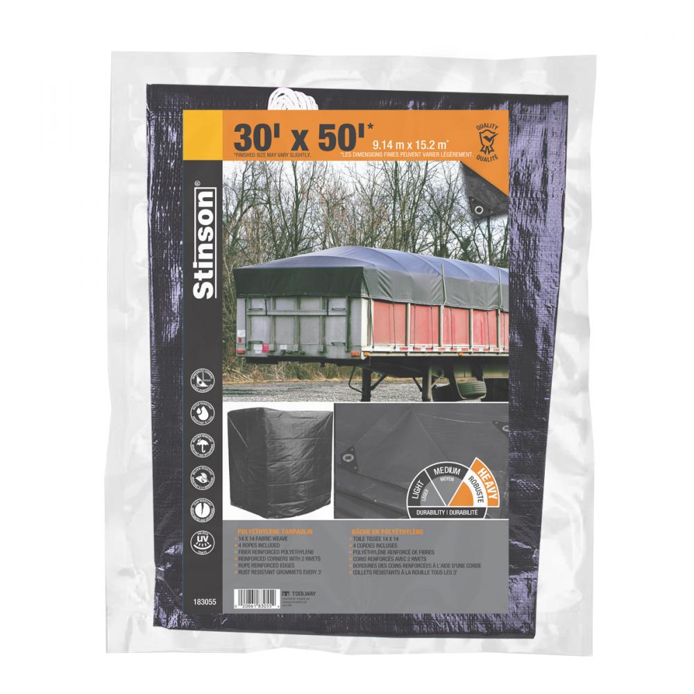 Tarpaulin 30ft x 50ft Heavy Duty Black