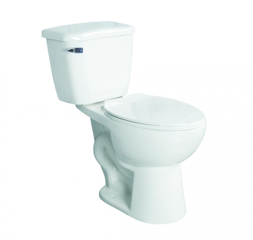 2-Piece Toilet Single Flush 6L Elongated Bowl White