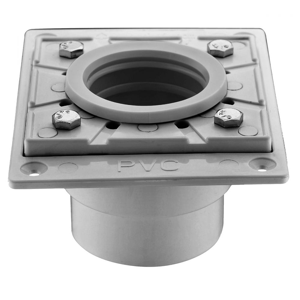 Square PVC Shower Drain Base 4 3/8in x 5 9/16in x 3in