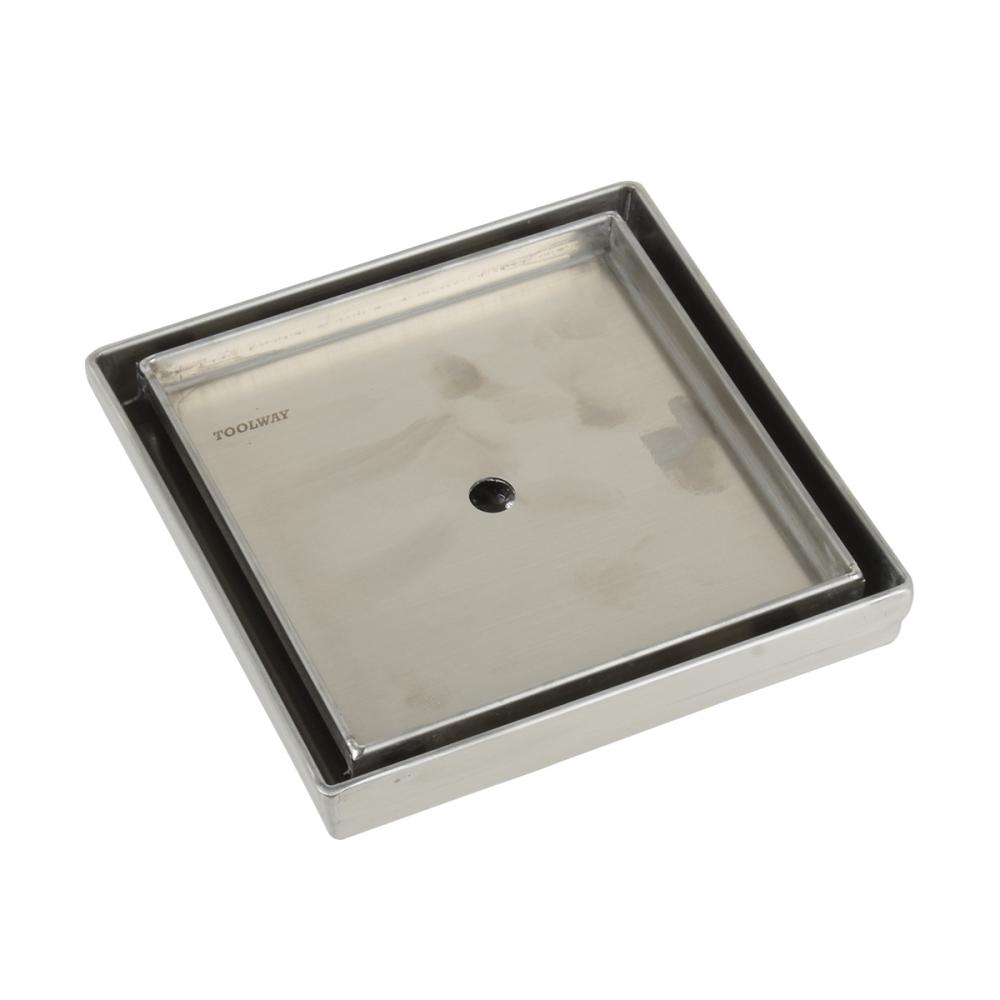 Square Shower Drain Tile-in 2in 5 3/32in x 5 3/32in x 3 1/8in