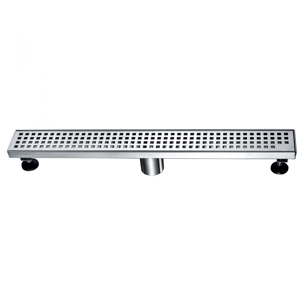 Linear Shower Drain Sq. Grid 2in 24in x 3in x 3 1/8in