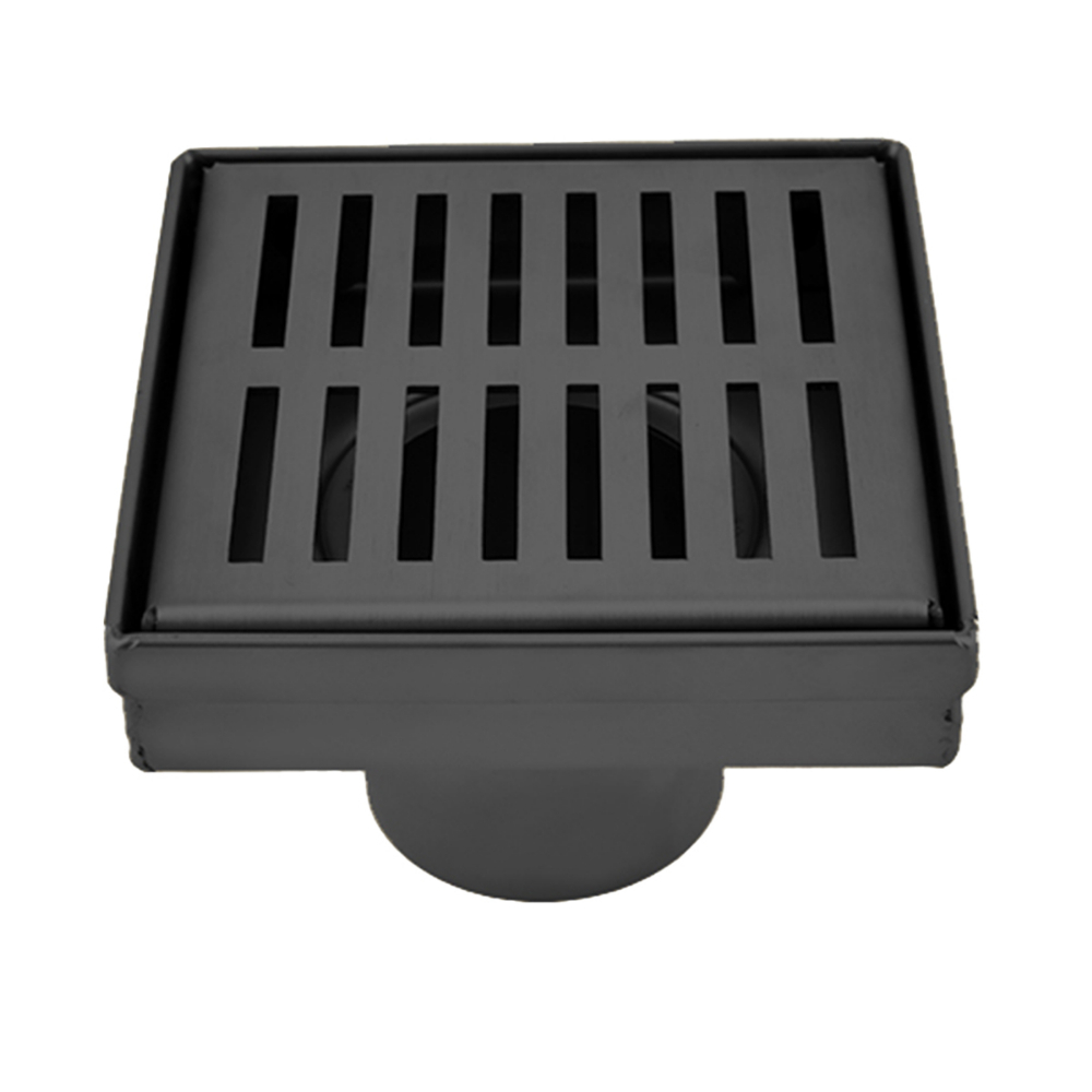 Square Shower Drain Slot Grid 4&#34; x 4&#34; x 2 3/4&#34; Matte Black