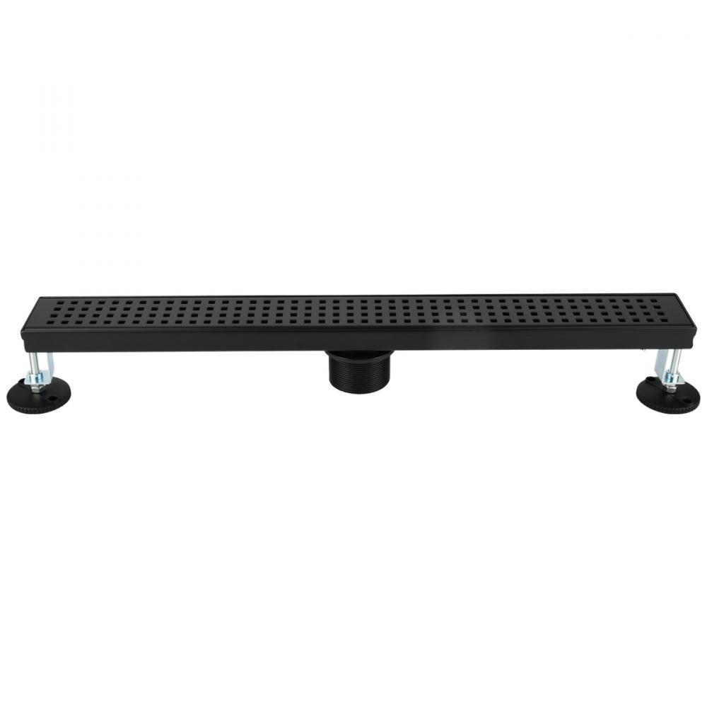 Linear Drain Slot Square Grid Small Squares 36in Matte Black