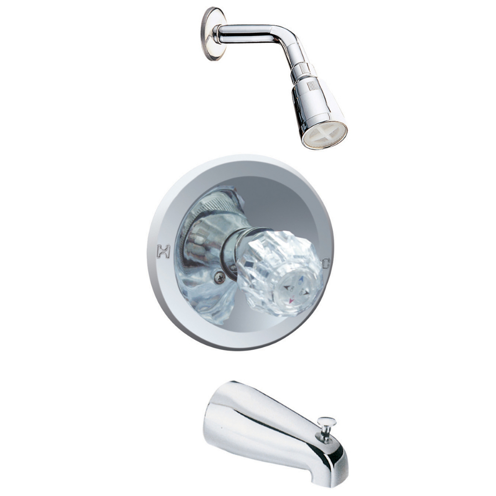 Tub & Shower Faucet 1-Handle Chrome Plated