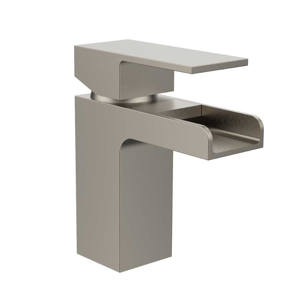 Waterfall Bathroom Faucet 1-Handle Brushed Nickel