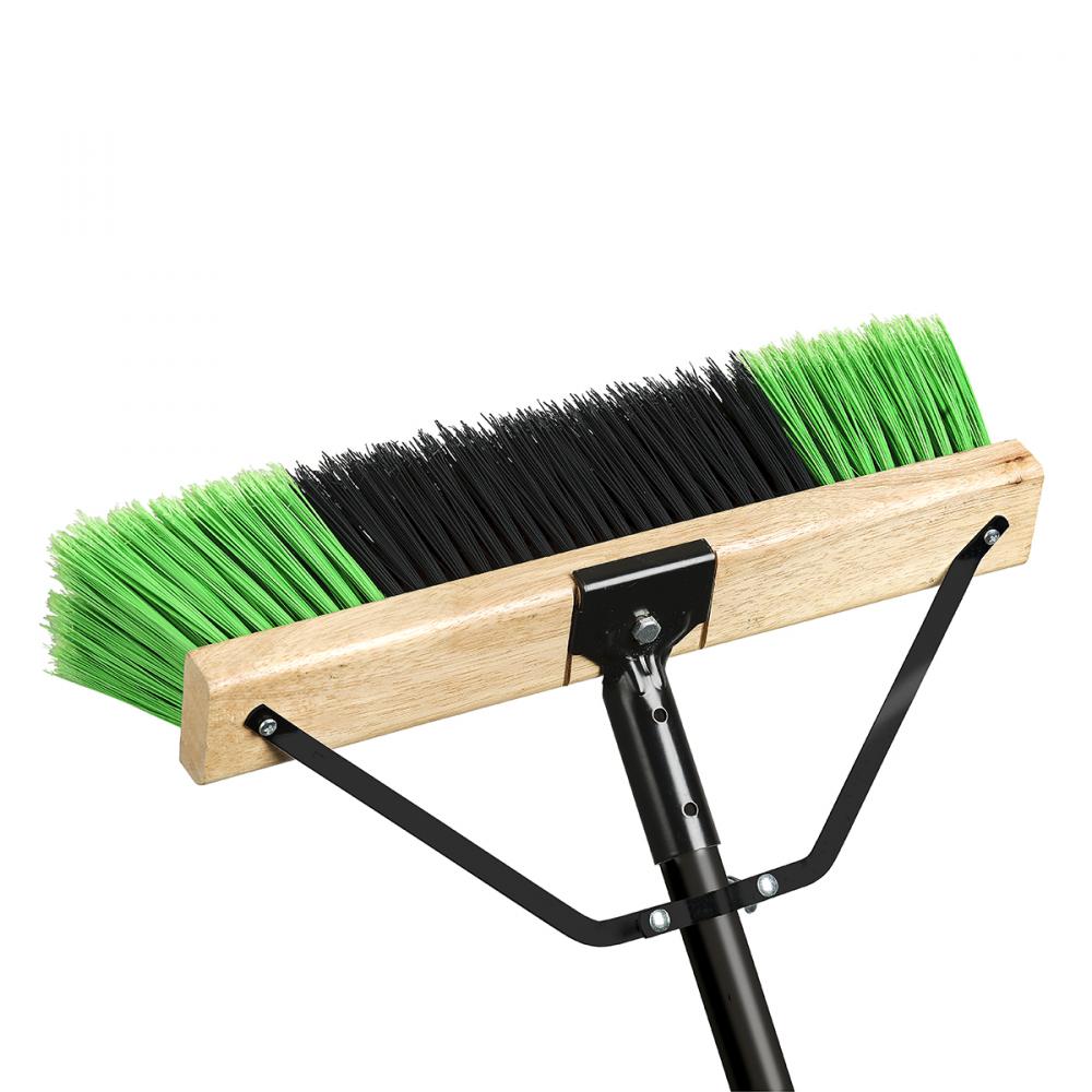 Ryno Push Broom 24in Braced Handle Green/Black