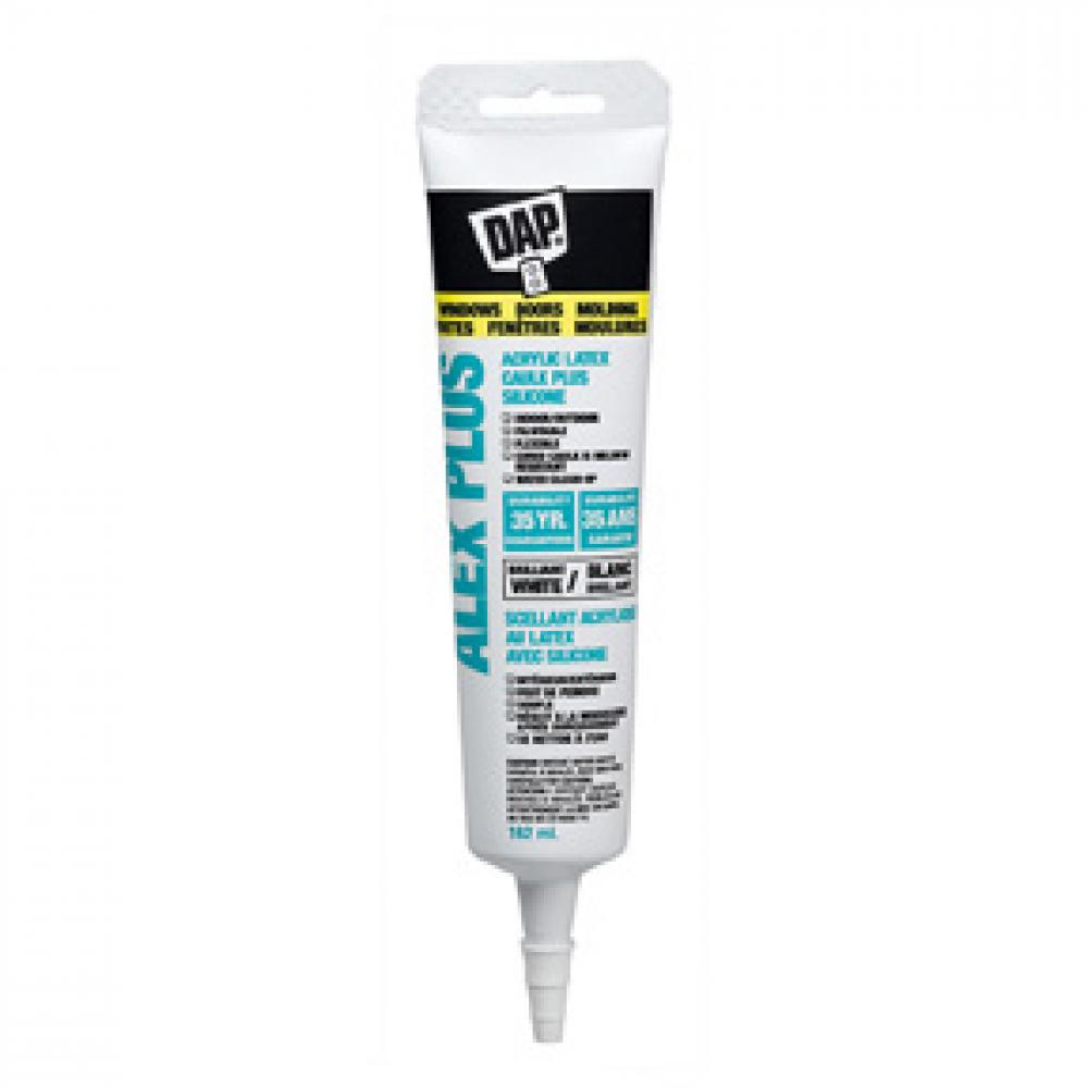 Alex Plus Acrylic Latex Caulk Plus Silicone Tube 162ml White