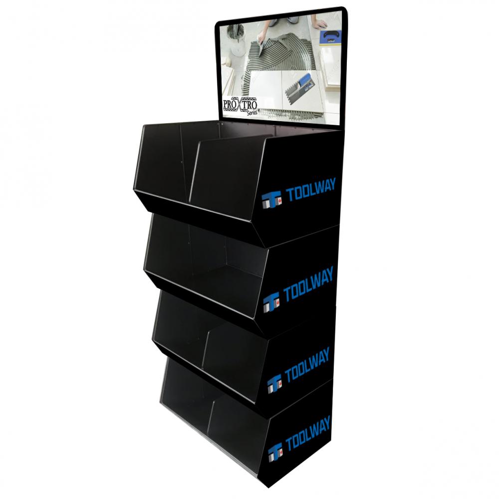 4-Stackable Black Dump Bins Display - ProXtro